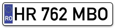 Placuta inmatriculare numar auto  HR-762-MBO, HR 762 MBO, HR762MBO