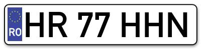 Placuta inmatriculare numar auto  HR-77-HHN, HR 77 HHN, HR77HHN