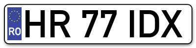 Placuta inmatriculare numar auto  HR-77-IDX, HR 77 IDX, HR77IDX