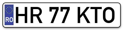 Placuta inmatriculare numar auto  HR-77-KTO, HR 77 KTO, HR77KTO