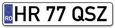 Placuta inmatriculare numar auto  HR-77-QSZ, HR 77 QSZ, HR77QSZ