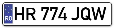 Placuta inmatriculare numar auto  HR-774-JQW, HR 774 JQW, HR774JQW