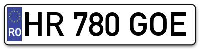Placuta inmatriculare numar auto  HR-780-GOE, HR 780 GOE, HR780GOE