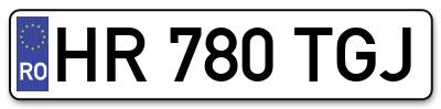 Placuta inmatriculare numar auto  HR-780-TGJ, HR 780 TGJ, HR780TGJ