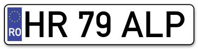 Placuta inmatriculare numar auto  HR-79-ALP, HR 79 ALP, HR79ALP