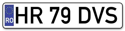 Placuta inmatriculare numar auto  HR-79-DVS, HR 79 DVS, HR79DVS