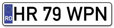 Placuta inmatriculare numar auto  HR-79-WPN, HR 79 WPN, HR79WPN