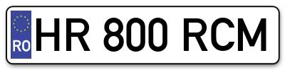 Placuta inmatriculare numar auto  HR-800-RCM, HR 800 RCM, HR800RCM
