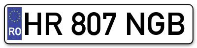 Placuta inmatriculare numar auto  HR-807-NGB, HR 807 NGB, HR807NGB