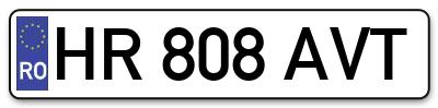 Placuta inmatriculare numar auto  HR-808-AVT, HR 808 AVT, HR808AVT