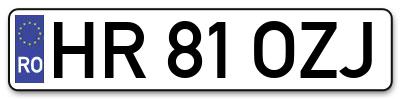 Placuta inmatriculare numar auto  HR-81-OZJ, HR 81 OZJ, HR81OZJ