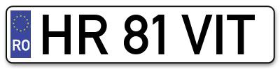 Placuta inmatriculare numar auto  HR-81-VIT, HR 81 VIT, HR81VIT
