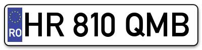Placuta inmatriculare numar auto  HR-810-QMB, HR 810 QMB, HR810QMB