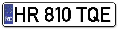 Placuta inmatriculare numar auto  HR-810-TQE, HR 810 TQE, HR810TQE