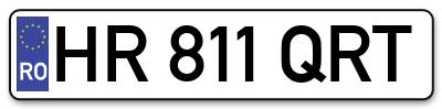 Placuta inmatriculare numar auto  HR-811-QRT, HR 811 QRT, HR811QRT