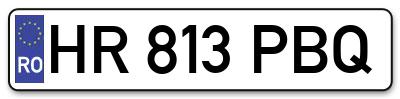 Placuta inmatriculare numar auto  HR-813-PBQ, HR 813 PBQ, HR813PBQ