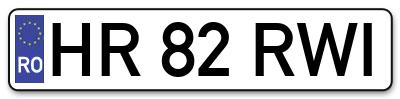 Placuta inmatriculare numar auto  HR-82-RWI, HR 82 RWI, HR82RWI