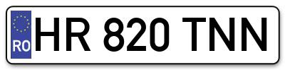 Placuta inmatriculare numar auto  HR-820-TNN, HR 820 TNN, HR820TNN