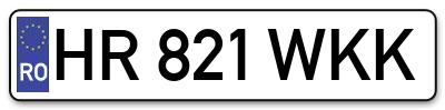 Placuta inmatriculare numar auto  HR-821-WKK, HR 821 WKK, HR821WKK