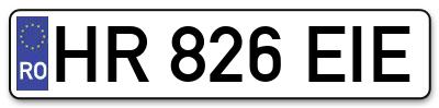 Placuta inmatriculare numar auto  HR-826-EIE, HR 826 EIE, HR826EIE