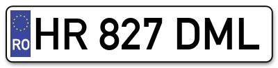 Placuta inmatriculare numar auto  HR-827-DML, HR 827 DML, HR827DML