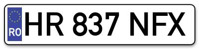 Placuta inmatriculare numar auto  HR-837-NFX, HR 837 NFX, HR837NFX