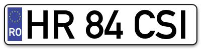 Placuta inmatriculare numar auto  HR-84-CSI, HR 84 CSI, HR84CSI