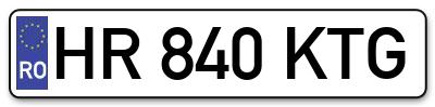 Placuta inmatriculare numar auto  HR-840-KTG, HR 840 KTG, HR840KTG