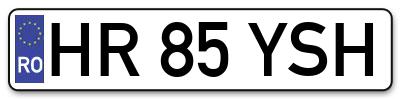 Placuta inmatriculare numar auto  HR-85-YSH, HR 85 YSH, HR85YSH