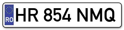Placuta inmatriculare numar auto  HR-854-NMQ, HR 854 NMQ, HR854NMQ