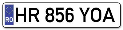 Placuta inmatriculare numar auto  HR-856-YOA, HR 856 YOA, HR856YOA