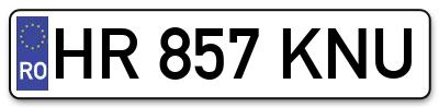 Placuta inmatriculare numar auto  HR-857-KNU, HR 857 KNU, HR857KNU
