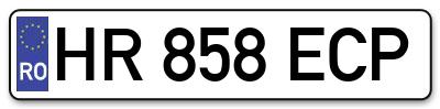 Placuta inmatriculare numar auto  HR-858-ECP, HR 858 ECP, HR858ECP