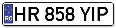 Placuta inmatriculare numar auto  HR-858-YIP, HR 858 YIP, HR858YIP