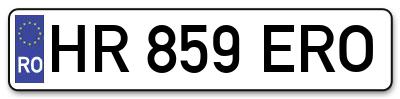 Placuta inmatriculare numar auto  HR-859-ERO, HR 859 ERO, HR859ERO