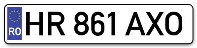 Placuta inmatriculare numar auto  HR-861-AXO, HR 861 AXO, HR861AXO