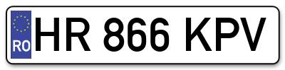 Placuta inmatriculare numar auto  HR-866-KPV, HR 866 KPV, HR866KPV