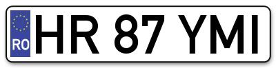Placuta inmatriculare numar auto  HR-87-YMI, HR 87 YMI, HR87YMI