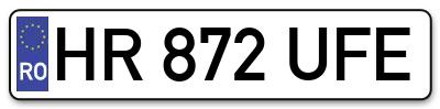 Placuta inmatriculare numar auto  HR-872-UFE, HR 872 UFE, HR872UFE