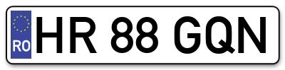 Placuta inmatriculare numar auto  HR-88-GQN, HR 88 GQN, HR88GQN