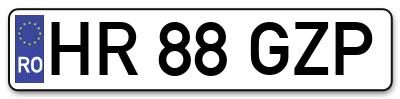 Placuta inmatriculare numar auto  HR-88-GZP, HR 88 GZP, HR88GZP