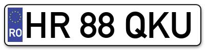 Placuta inmatriculare numar auto  HR-88-QKU, HR 88 QKU, HR88QKU