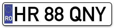 Placuta inmatriculare numar auto  HR-88-QNY, HR 88 QNY, HR88QNY