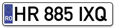 Placuta inmatriculare numar auto  HR-885-IXQ, HR 885 IXQ, HR885IXQ