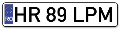 Placuta inmatriculare numar auto  HR-89-LPM, HR 89 LPM, HR89LPM