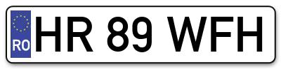 Placuta inmatriculare numar auto  HR-89-WFH, HR 89 WFH, HR89WFH