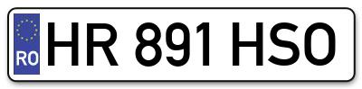 Placuta inmatriculare numar auto  HR-891-HSO, HR 891 HSO, HR891HSO