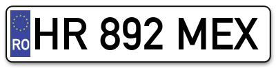 Placuta inmatriculare numar auto  HR-892-MEX, HR 892 MEX, HR892MEX