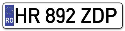 Placuta inmatriculare numar auto  HR-892-ZDP, HR 892 ZDP, HR892ZDP
