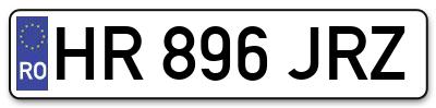 Placuta inmatriculare numar auto  HR-896-JRZ, HR 896 JRZ, HR896JRZ